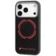 Чехол Audi для iPhone 17 Pro RSQ Carbon Fiber Sport Red Circle MagSafe, черный