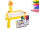 Children’s drawing projector with table, markers, yellow