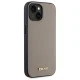 Чехол DKNY Grained Metal Logo MagSafe для iPhone 15 - Бежевый