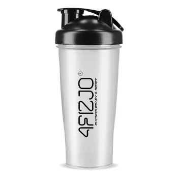 4FIZJO PRO Sports Shaker Bottle with Mesh and Ball 650 ml, Clear/Black