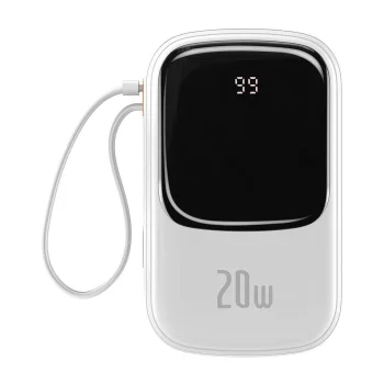 Внешний аккумулятор Baseus Qpow Pro 20000mAh с кабелем Lightning 20W белый