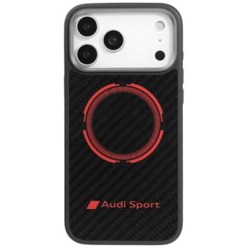 Audi iPhone 17 Pro Max vāciņš RSQ Carbon Fiber Sport Red Circle, melns