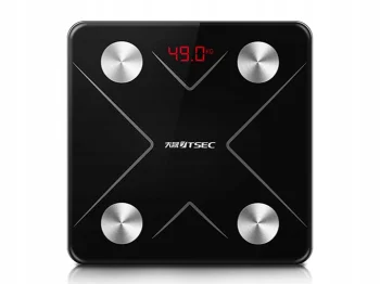 Analītiskie vannas istabas svari ar Bluetooth un LCD ekrānu, melni