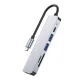 Tech-Protect V4 6-in-1 USB-C Hub (HDMI, USB-A, SD/TF) - Gray