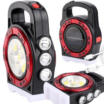 Портативный солнечный LED фонарь с аккумулятором и powerbank, HB-6678C