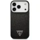 Guess Glitter Triangle Logo MagSafe vāciņš iPhone 17 Pro, Melns