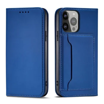 Magnet Card Case for iPhone 14 Pro Max Wallet Flip Cover, Blue