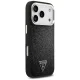 Guess Glitter Triangle Logo MagSafe vāciņš iPhone 17 Pro, Melns