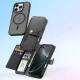 Dux Ducis Lawa Leather Case for iPhone 16 Pro Max with Detachable Wallet, Black