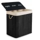Massido 150 L Bamboo Laundry Basket with 3 Compartments and Lid
