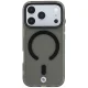 Чехол BMW Sign Frosted IML Metal Logo MagSafe для iPhone 18 Pro / 17 Pro, серый