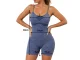 Sieviešu sporta kombinezons Push Up S/M, zils