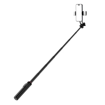Pašbilžu nūja-statīvs WC12YDS ar divām LED lampām un pulti, melns