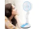 Saliekams bezvadu galda ventilators ar LED lampu, zils