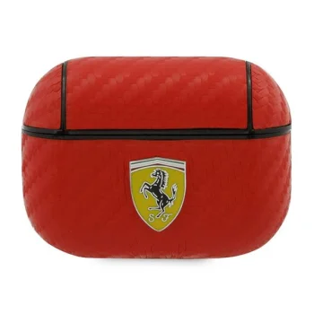 Ferrari Fesapcare Airpods Pro Cover Red/red On Track Pu Carbon