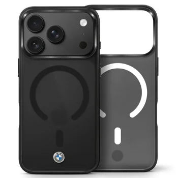Чехол BMW Sign Frosted IML Metal Logo MagSafe для iPhone 17/18 Pro Max, черный