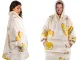 Теплая толстовка-одеяло с капюшоном Котенок, oversize XXL