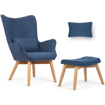 Кресло для отдыха Sofotel Norse с подставкой для ног, синее