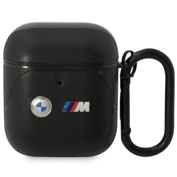 BMW AirPods 1 / 2 чехол Leather Curved Line, черный