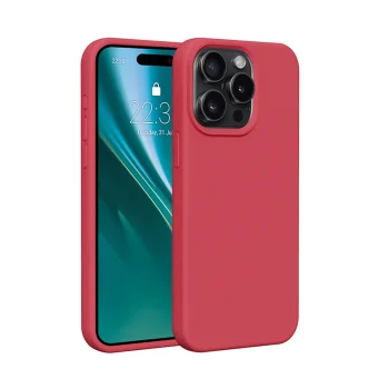 Чехол Etteri Silicone Case для Apple iPhone 15 Pro Max 6.7", малиновый
