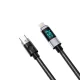 Orico LDC2L USB-C uz Lightning PD kabelis 29W ar LED displeju 1.5m - melns