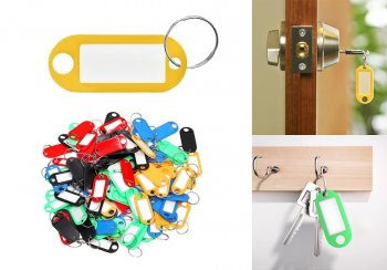 Plastmasas ID Atslēgu Piekariņu Komplekts 100 gab. | Plastic Key Chain Label Tags Identifiers Set
