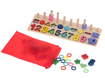 Attīstošā Rotaļlieta Formu Ciparu Burtu Šķirotājs 3in1 (13x36 cm) | Kids Toddler Educational Toy Shape Digit...