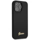 Чехол Guess для iPhone 13 Pro Max Silicone Script Gold Logo, черный