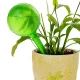 Plant Watering Globes, Set of 2, White and Green