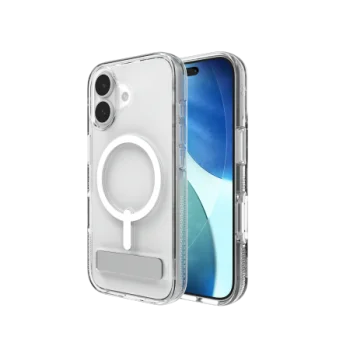 ZAGG Crystal Palace Snap KS MagSafe maciņš ar statīvu iPhone 17 – caurspīdīgs | Phone Case Cover