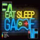 Forever Light PLEXI LED Neons EAT SLEEP GAME, Daudzkrāsains