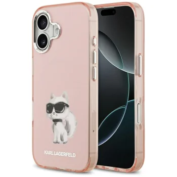Чехол Karl Lagerfeld IML Aquarelle Choupette MagSafe для iPhone 17, Розовый