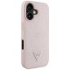 Guess Grained Hot Stamp Peony Triangle Logo MagSafe vāciņš iPhone 16 Pink