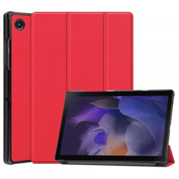 Samsung Galaxy Tab A8 10.5 (2021) (2022) (SM-X200/X205) Trifold Stand PU Leather Hard Protective Cover Case, Red |...