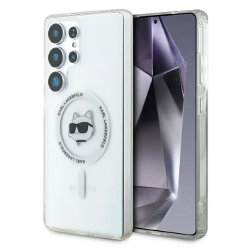 Karl Lagerfeld Button Choupette MagSafe vāciņš Samsung Galaxy S25 Ultra, balts