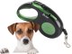 Strong automatic retractable dog leash with lock, 5m, up to 15kg, green