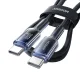 Joyroom S-A42 Crystal-Clear 60W USB-C uz USB-C kabelis 1.2m, melns