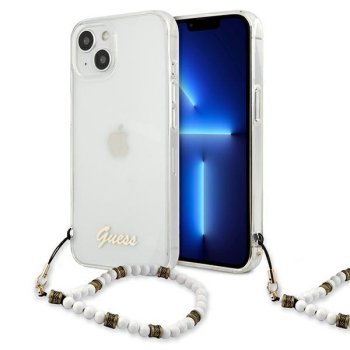 Guess Pearl caurspīdīgs vāciņš priekš iPhone 13 6.1", White Pearl