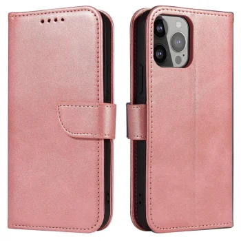 Magnet Case For Samsung A55 With Flap And Wallet - Pink
