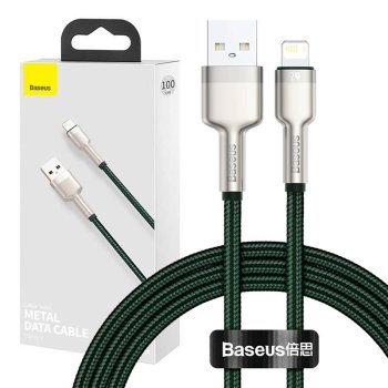Кабель USB - Lightning Baseus Cafule CALJK-A06 2.4A 1м Зеленый
