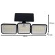 Izoxis 00024889 180 LED solārā lampa ar kustības un krēslas sensoru, melna