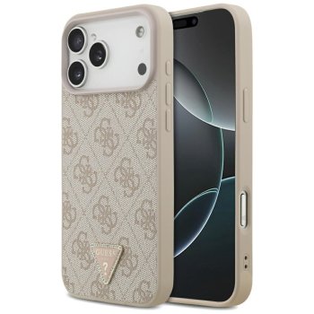 Guess iPhone 17 Pro Max Case Leather 4G Triangle Strass MagSafe, Pink