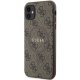 Guess iPhone 11 / XR vāciņš 4G Collection Leather Metal Logo MagSafe, brūns