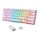 Bezvadu mehāniskā tastatūra Motospeed SK62 White (zils slēdzis) | Wireless mechanical keyboard