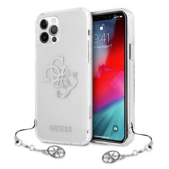 Guess caurspīdīgs vāciņš 4G Charms iPhone 12 Pro Max