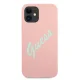 Guess iPhone 12 mini vāciņš Silicone Vintage Script, rozā/zaļš