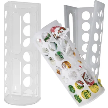Universāls plastmasas maisiņu organizators, 45x16.5x13.5 cm, balts