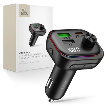 Автомобильное зарядное устройство и Bluetooth FM-трансмиттер Tech-Protect...