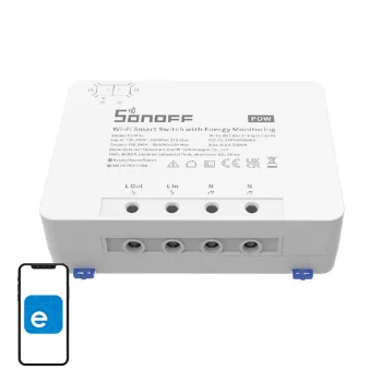 Sonoff POWR3 Viedais Wi-Fi Slēdzis ar Elektrības Mērītāju, 1-Kanāla, 5500W