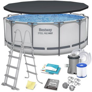 Bestway 56420 karkasa baseins ar sūkni un piederumiem, 366 x 122 cm